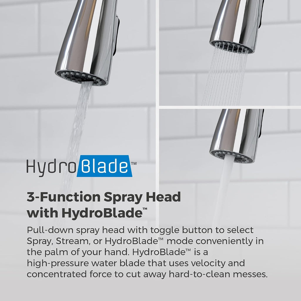 Pfister Miri 2.0 Kitchen Faucet with Pull Down Sprayer and Soap Dispenser, Single Handle, High Arc, NSF Certified, Polished Chrome Finish, F5297MRRC