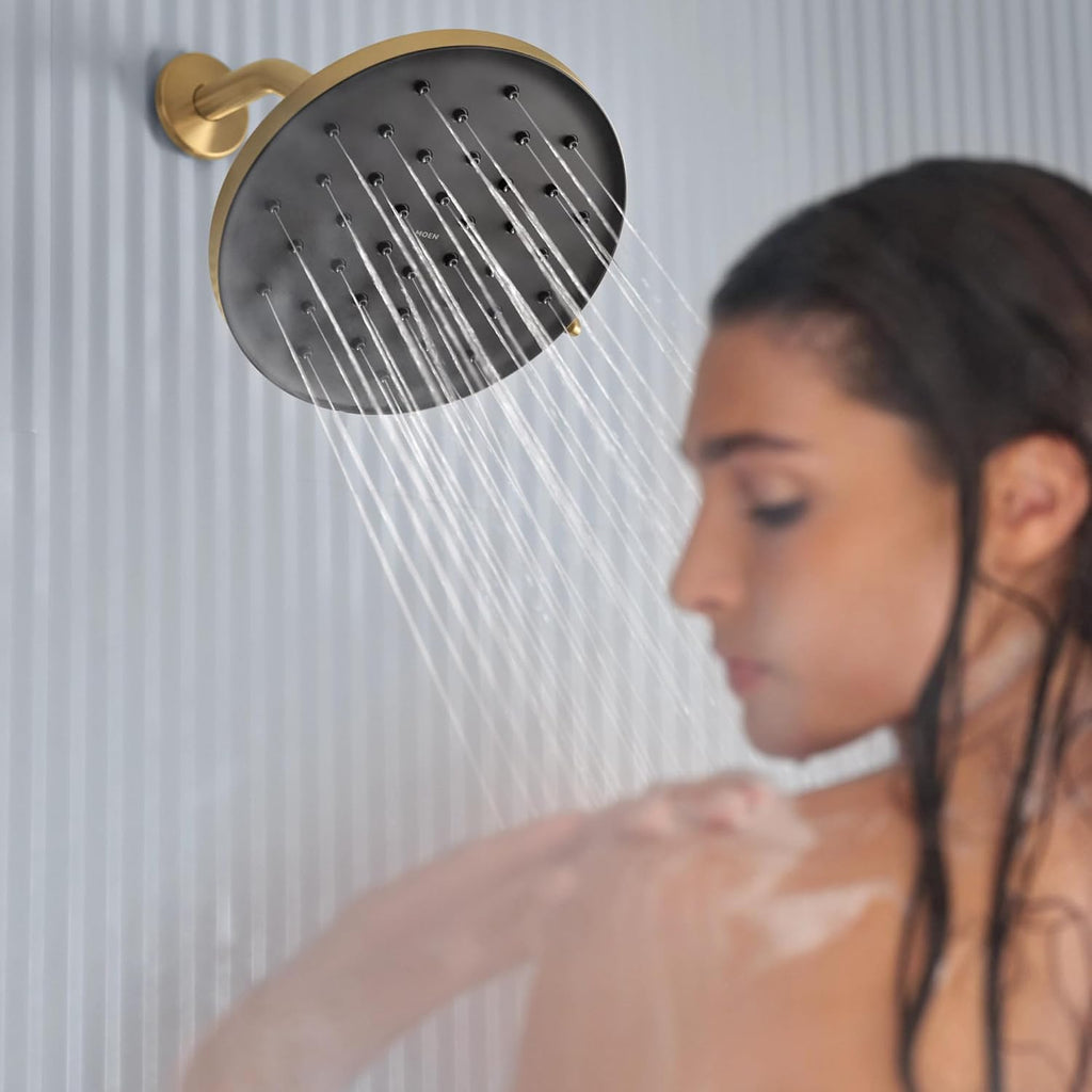 Moen Verso Brushed Gold Adjustable 9' Diameter Eco-Performance 1.75gpm Spray Head Rainshower, 220R3EPBG