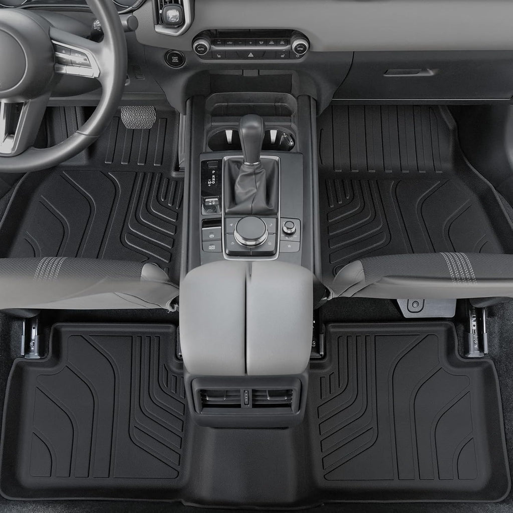 Floor Mats for Mazda CX-50 2023-2026, All Weather Floor Mats Trunk Cargo Liner with Backrest Protectors and Door Sill Guards Accessories, Full Coverage Set (Fit Gas Models)