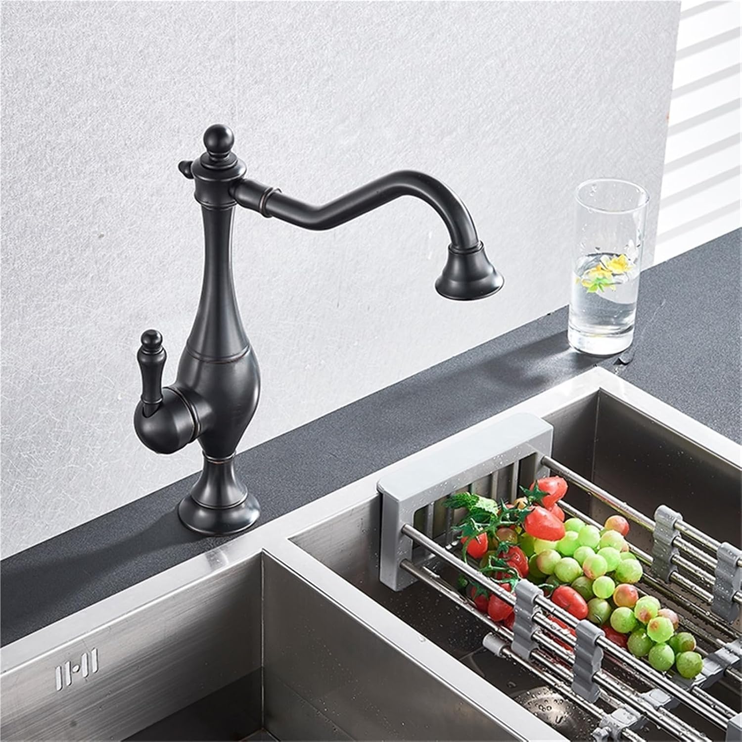 Kitchen Faucets 360 Rotate Kitchen Mixer Tap Cold Hot Water Crane Sink Taps Basin Faucet(Brushed Nickel)