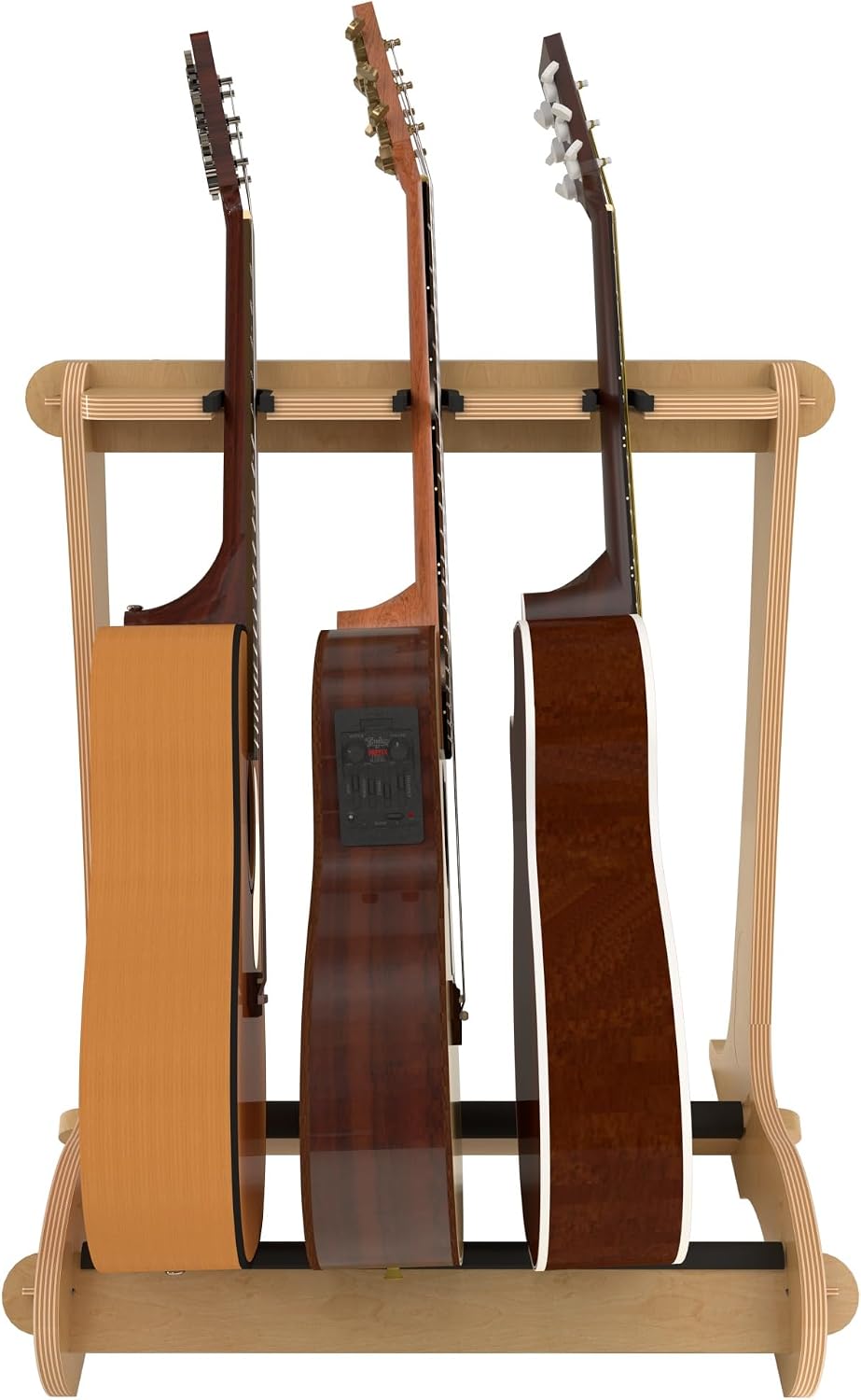 A&S Crafted Products Guitar Stand for 3 Acoustics or Electrics | The VersaRack | Solid Wood Rack | Made in U.S.A.