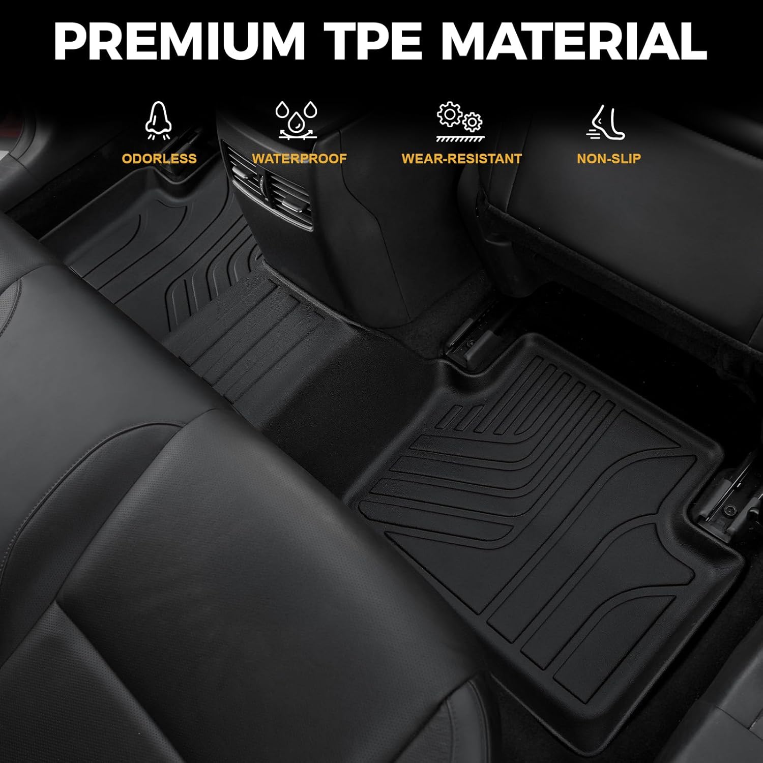 Floor Mats for Mazda CX-30 2020-2026, All Weather Floor Mats Trunk Cargo Liner with Backrest Protectors and Door Sill Guards Accessories, Full Coverage Set