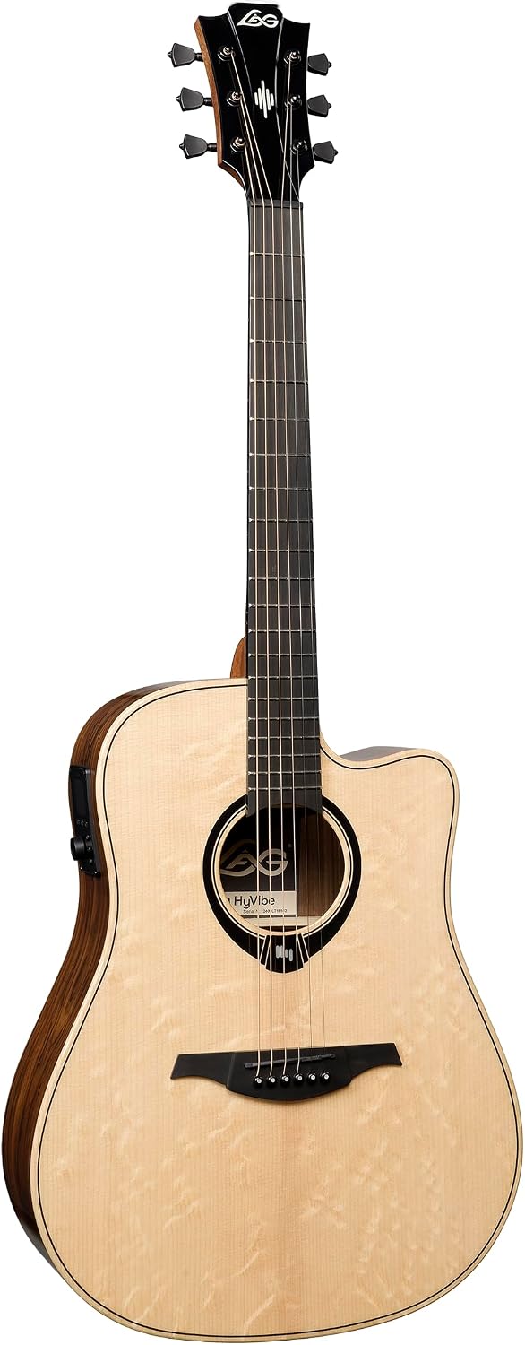 LAG Guitars HyVibe 30 Dreadnought Cutaway Gloss HV30DCE