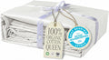 Delilah Home 100% Organic Cotton Queen Flat Sheet Set, GOTS & Vegan.org Verified, Long Stem 300 TC Sateen Bedding, Non-Synthetic, Deep Pocket Fitted Linen, Lightweight, All-Season, 4 Piece Set - White
