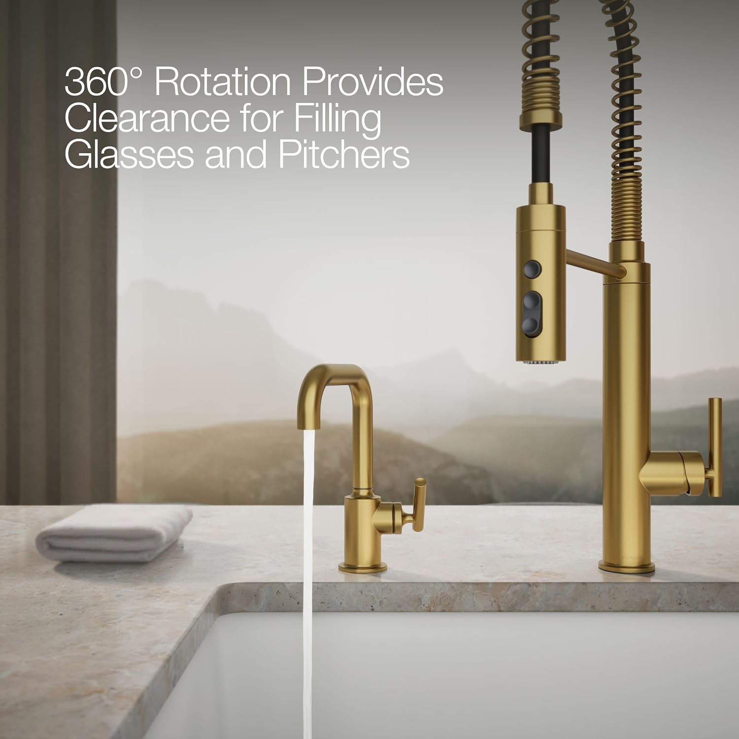 Kohler K-24077-2MB Purist Beverage Faucet, Vibrant Brushed Moderne Brass