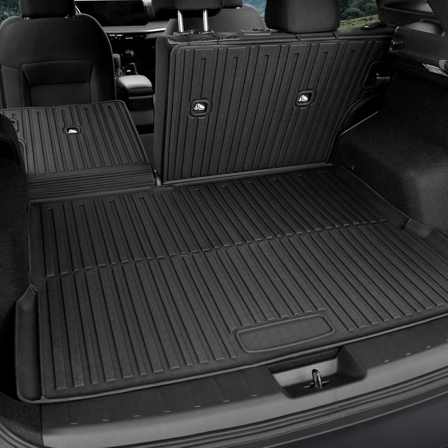 Floor Mats for Nissan Kicks 2025-2026, All Weather Floor Mats Trunk Cargo Liner and Door Sill Guards Accessories, Full Coverage Set (Fit for FWD/AWD)