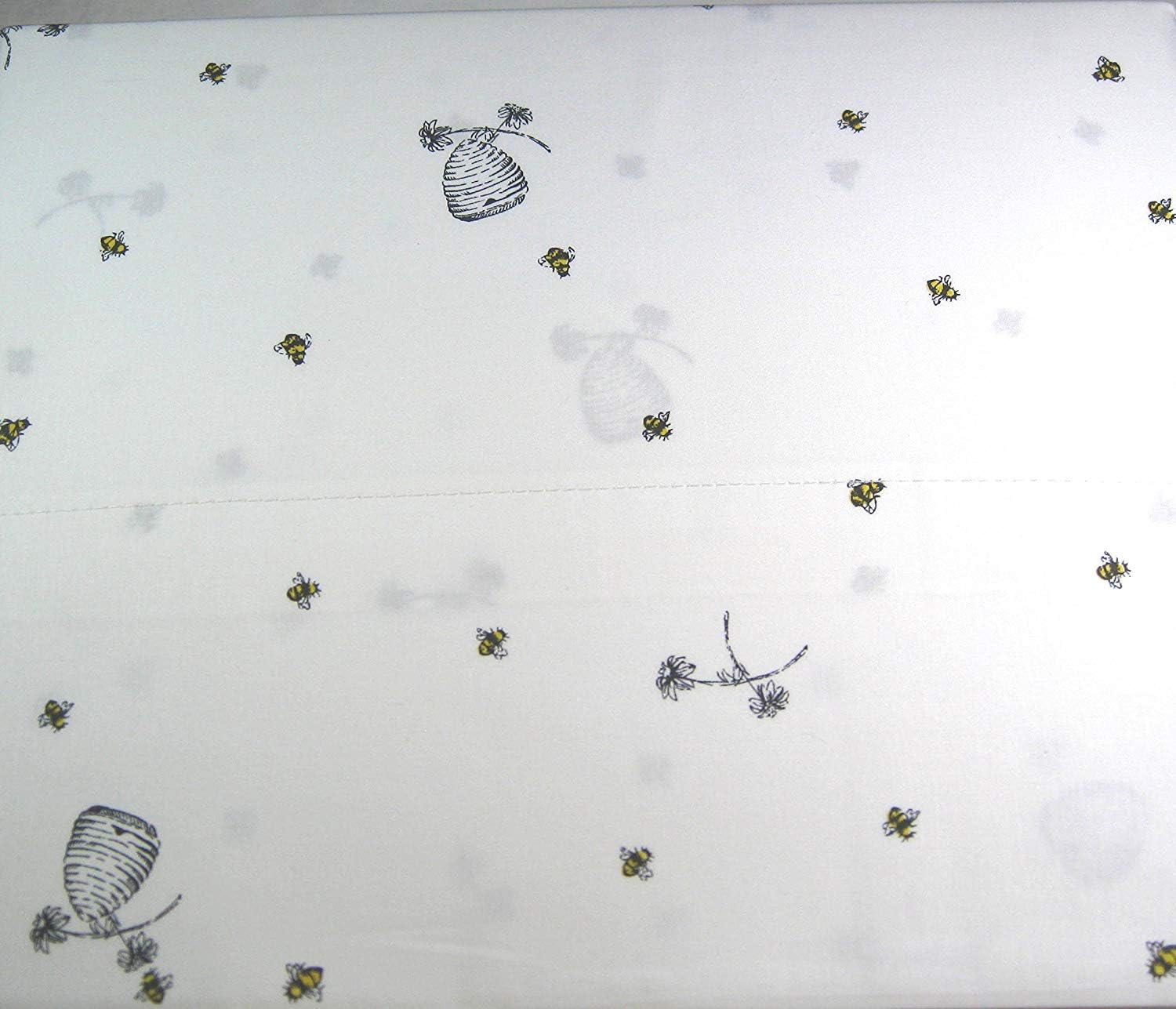 Lauren Ralph Lauren 4 Piece King Size Sheet Set Bumblebees,Flowers and Hives 100% Cotton