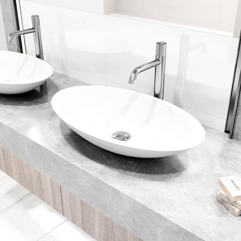 VIGO Apollo Single-Handle Single-Hole Mount Vessel Bathroom Sink Faucet, 12-Inch, Brushed Nickel, Modern Design, Solid Brass, 1.2 GPM WaterSense & Ceramic Disc Valve, Corrosion-Resistant