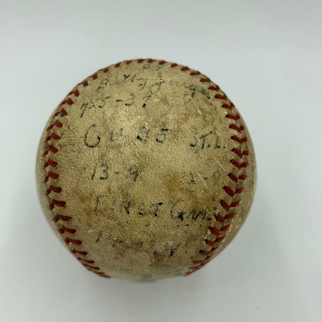 1937 Billy Jurges Chicago Cubs Game Used Actual Hit Baseball With Glove JSA COA - MLB Game Used Baseballs