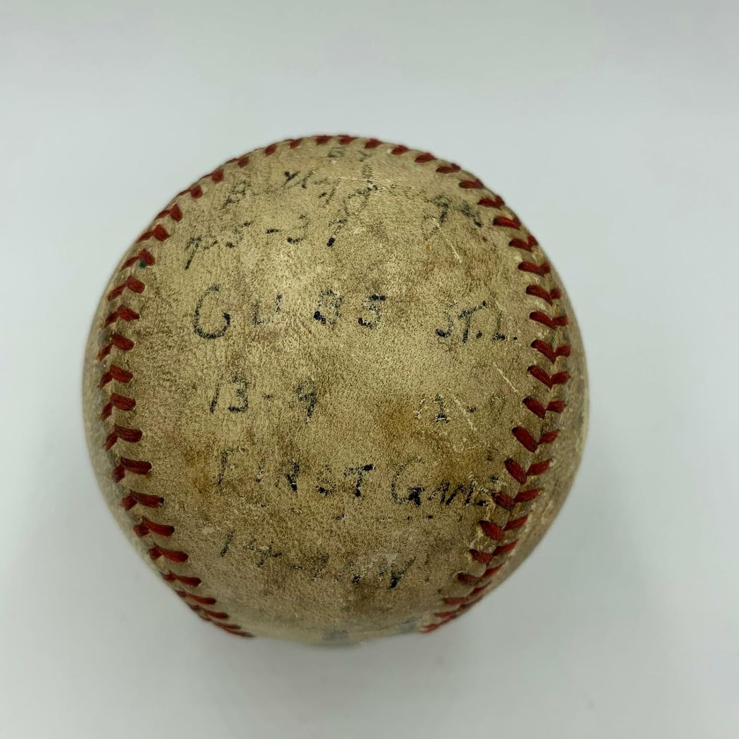 1937 Billy Jurges Chicago Cubs Game Used Actual Hit Baseball With Glove JSA COA - MLB Game Used Baseballs
