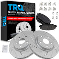 TRQ Performance Front Brake Pad & Rotor Ceramic Coated Drilled Rotors Compatible with 06-19 Toyota RAV4 09-13 Matrix 16-19 Mirai 17-18 Corolla iM 11-16 Scion tC 2016 iM 09-10 Pontiac Vibe