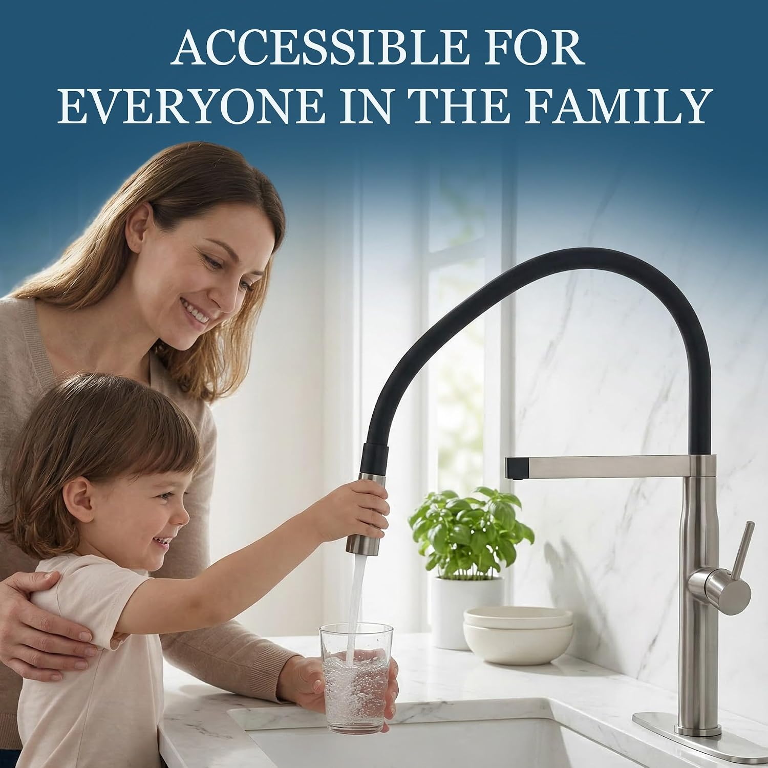 STiLWERK 3-in-1 Kitchen Sink Faucet with Pull-Out Sprayer, 3 Way Hot, Cold & Drinking Water Mixer, Magnetic Docking, Stainless Steel, Satin Stainless Finish