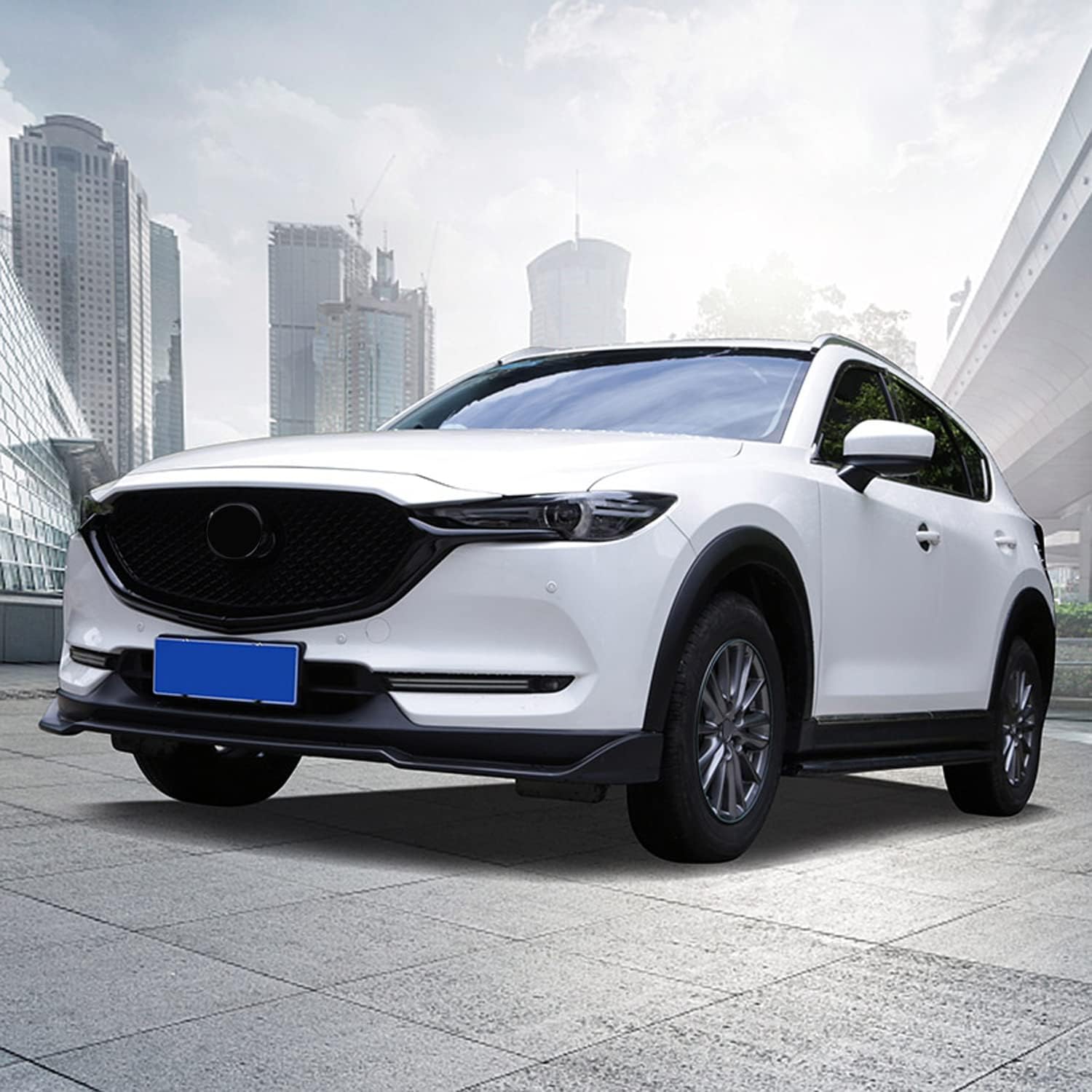 HIGH FLYING for Mazda CX-5 CX5 2017-2021 Exterior Accessories Car Front Grille Inserts Cover Molding ABS Glossy Black 2pcs