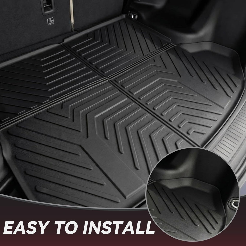 YITAMOTOR Floor Mats & Cargo Mats for Jeep Grand Cherokee 2022-2026 (Include 4xe NOT for L or WK), All Weather Custom Fit TPE Rubber Mat, Rugged Cherokee Accessories, Anti-Slip Floor Liners Set, Black