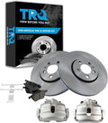 TRQ Front Brake Pad and Rotor Set Semi Metallic Vented Rotors Calipers Compatible with 2005 Volkswagen Jetta