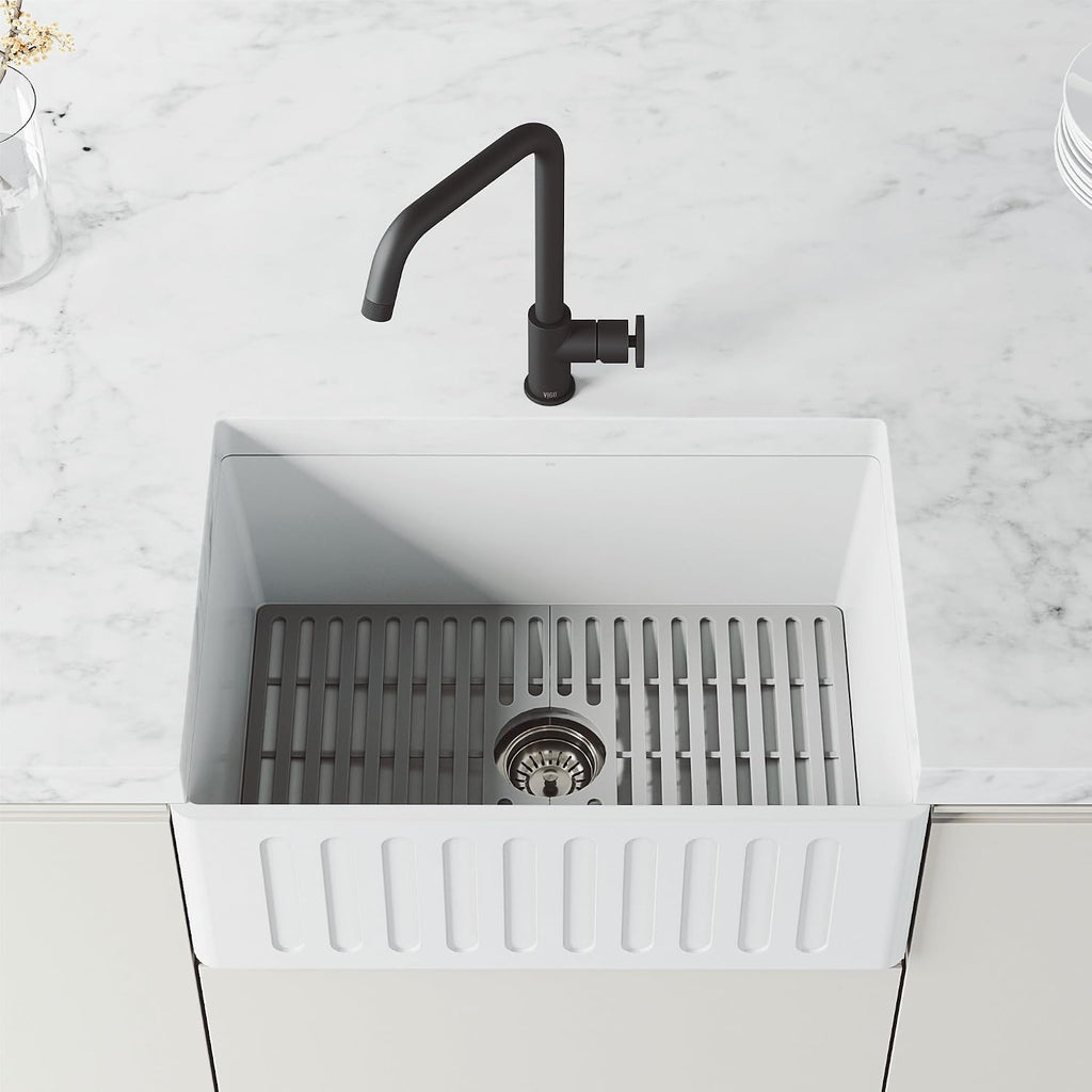 VIGO Cass Industrial 14 in. H Single Handle Kitchen Bar Faucet in Matte Black VG02040MB