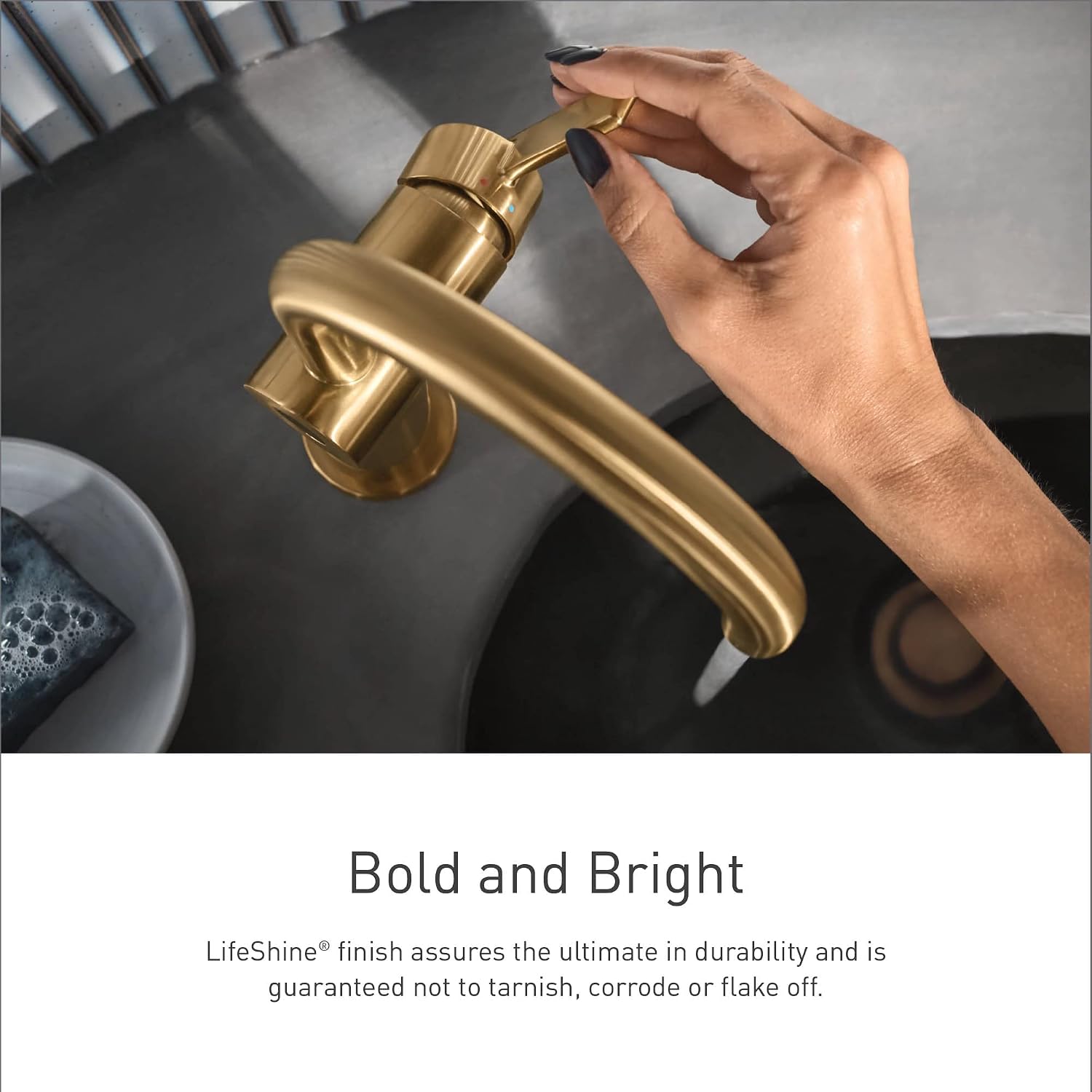 Moen S42107BG Weymouth One-Handle Single Hole Traditional Bathroom Sink Faucet with Drain Assembly, Brushed Gold