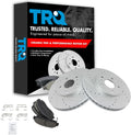 TRQ Performance Front Brake Pad and Rotor Kit Ceramic Slotted Drilled G-Coated Compatible with 2001-2003 Acura CL 1999-2008 TL 2004-2010 TSX 2003-2009 Honda Accord