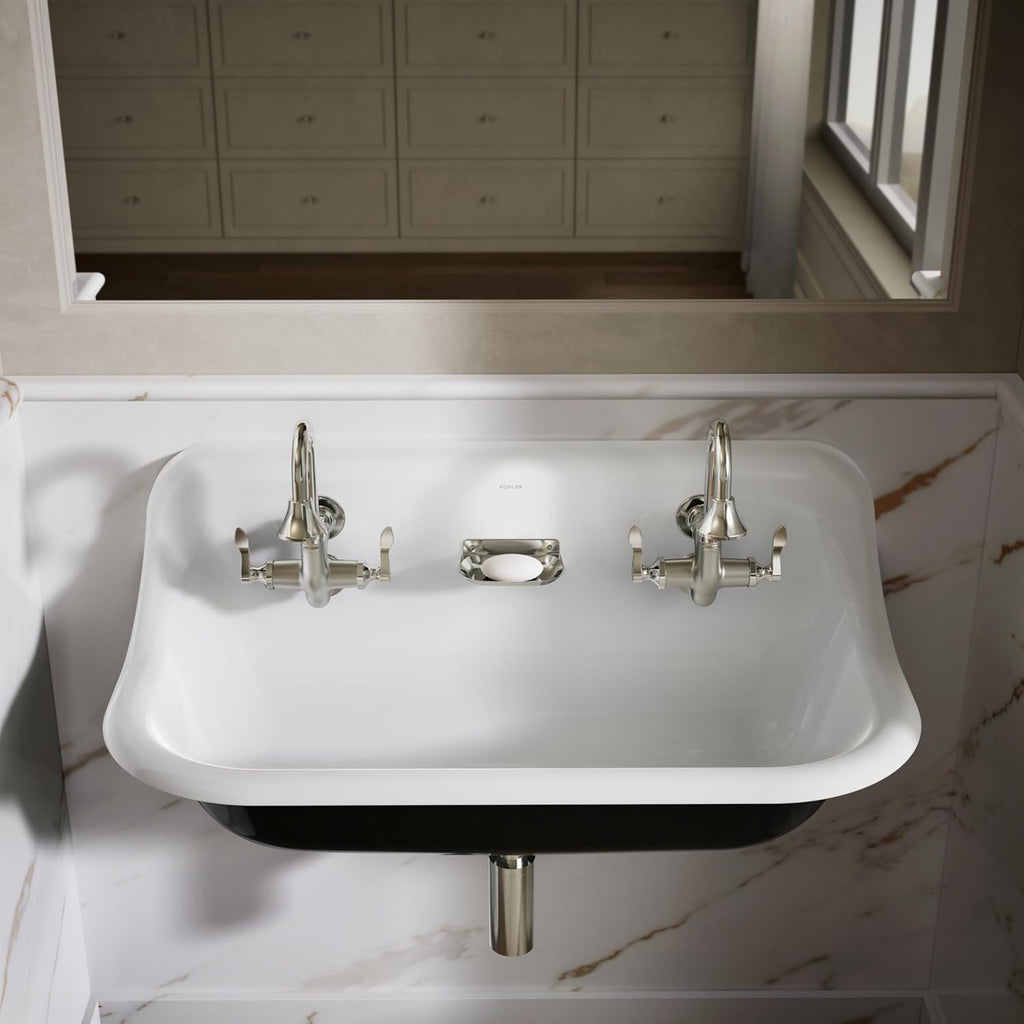 Kohler K-730T70-4AJR-SR Triton Bowe Cannock Bathroom Sink Faucet, Vibrant Bright Nickel