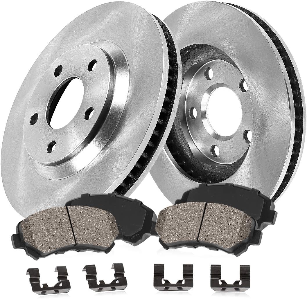 Callahan Brake Parts Front Brake Kit For Hyundai Santa Fe 2019-2020 [Model Specific] Replacement Brake Rotors with Ceramic Brake Pads