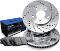 R1 Concepts Rear Brake Kit Fits 2010-2022 Lexus GX460; 2010-2022 Toyota 4Runner; 2010-2014 Toyota FJ Cruiser| Semi Met Brake Pads and Drilled Slotted Brake Rotors| 12.3' Rear