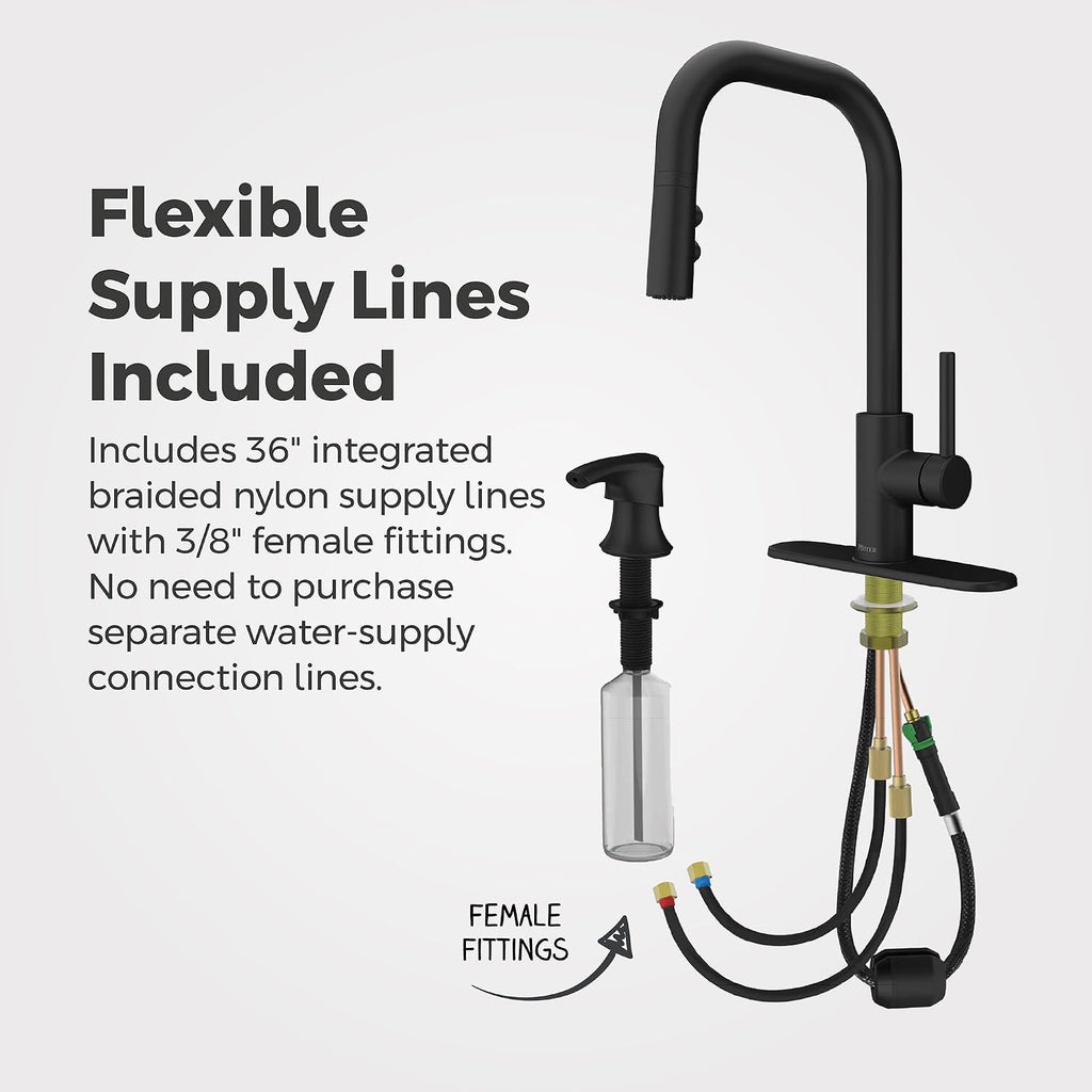 Pfister Zanna 1-Handle Pull-Down Kitchen Faucet in Matte Black
