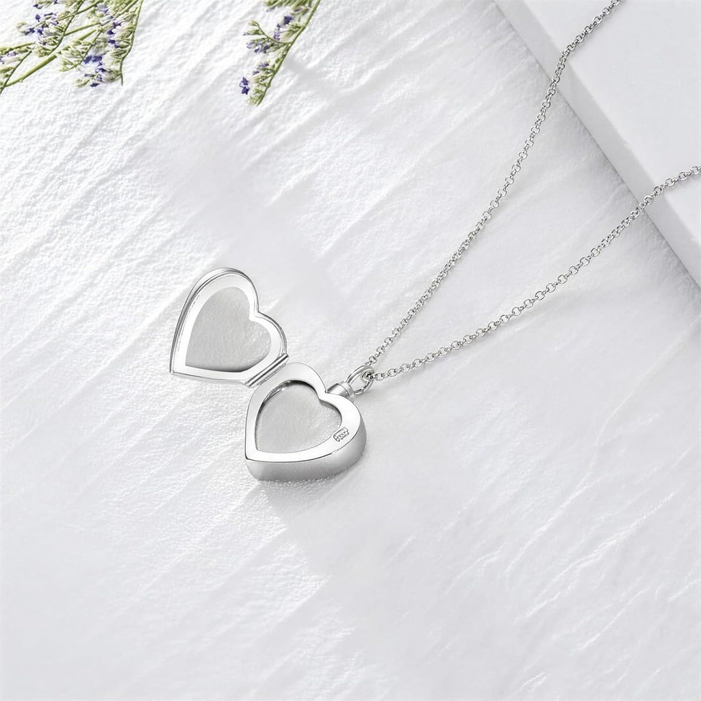 Dorunmo Personalized Heart Urn Locket Necklace for Ashes and Pictures 925 Sterling Silver Customized Locket Memorial Keepsake Cremation Jewelry for Ashes for Women Men Keep Someone Near to You