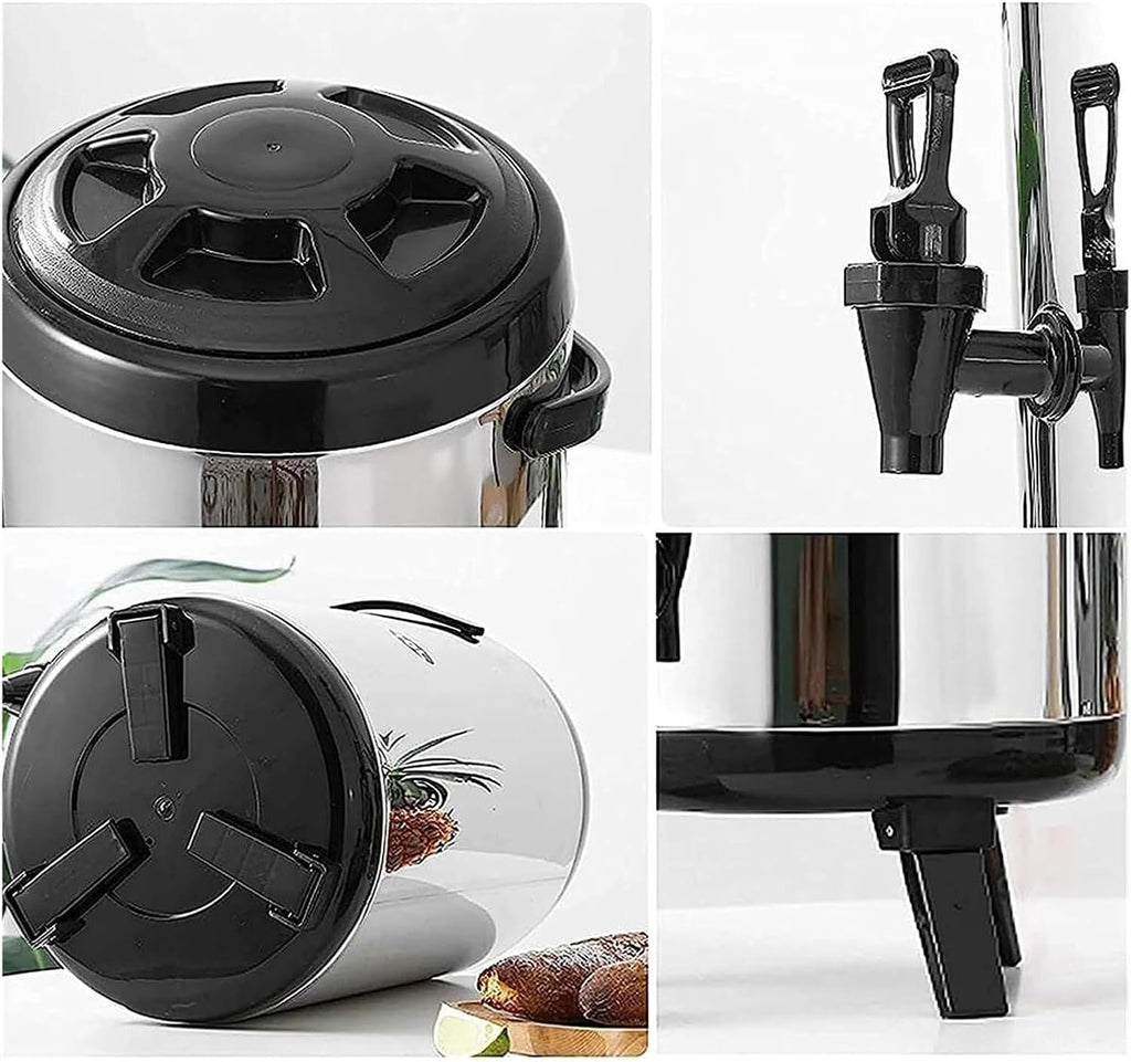 Commercial Coffee Urn，Insulated Stainless Steel Hot Water Dispenser With Faucet, 6L-20L Capacity For Coffee, Tea & Beverages - Commercial & Home Use