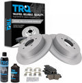 TRQ Rear Brake Pad & Rotor Kit, with Chemical Kit Ceramic Premium G-Coated Compatible with 2016-2021 Hyundai Tucson 2017-2020 Kia Sportage