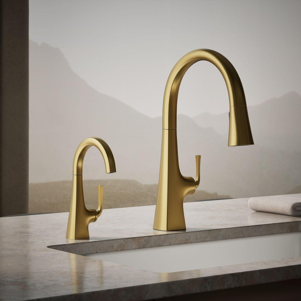Kohler K-24134-2MB Graze Beverage Faucet, Vibrant Brushed Moderne Brass
