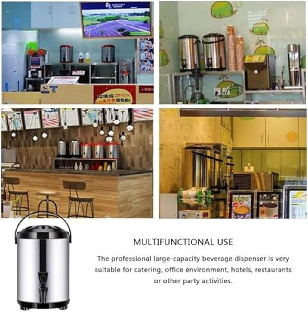 Coffee urn,Stainless Steel Insulated Beverage Dispenser with Faucet - Commercial Hot Water Urn for Coffee, Tea, Hot Chocolate (8L-12L)