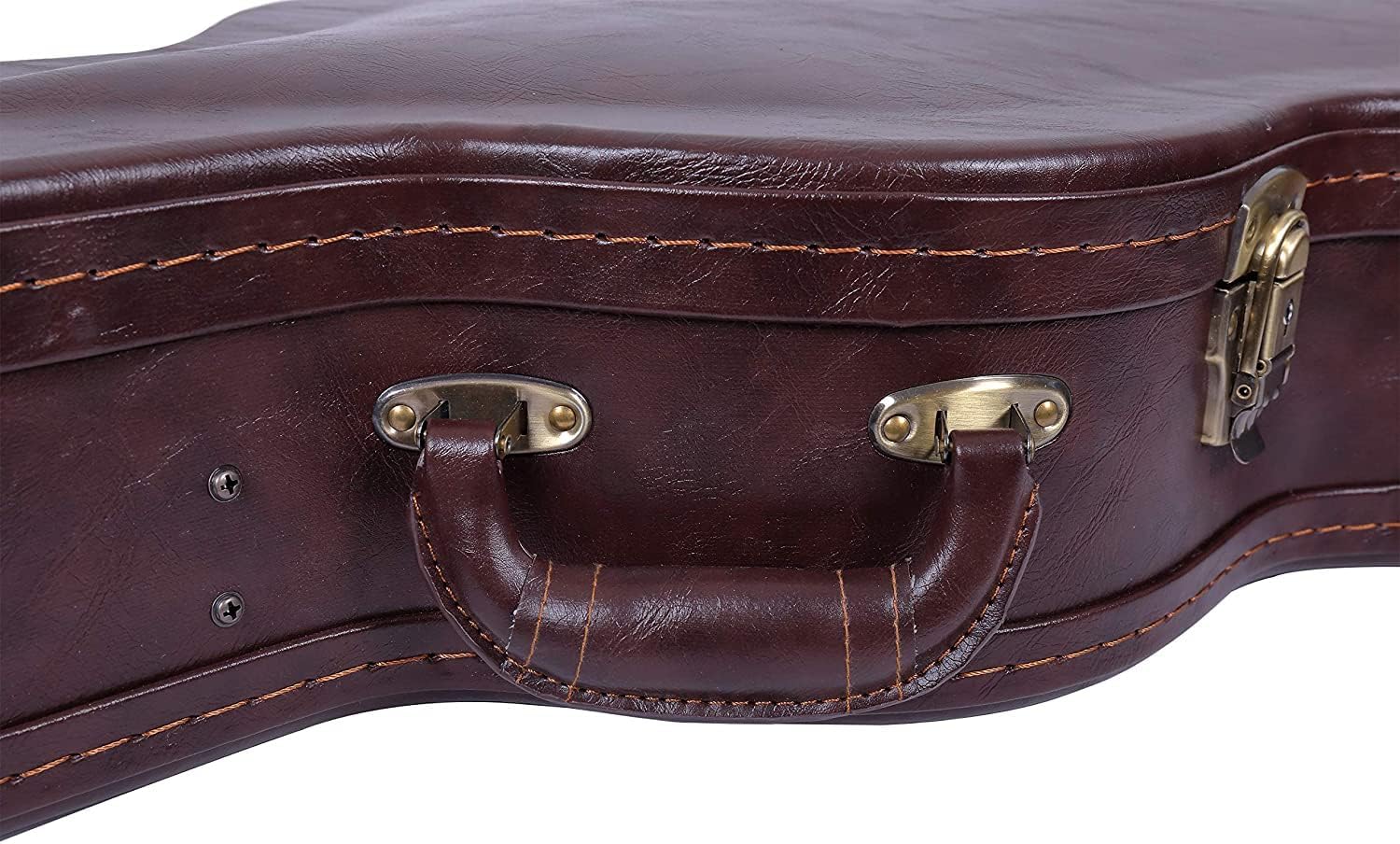 Crossrock Wooden Classical Guitar Case for 4/4 Full Size | Arched Top Design, Plush Interior, Metal Latches, Storage Compartment – Durable Hard Shell-Vintage Brown (CRW600CBR)