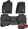 YITAMOTOR Floor Mats Compatible with 2014-2018 Chevy Silverado Double Cab 1500 / GMC Sierra 1500 Double Cab, 2015-2019 2500 HD/3500 HD, Custom Fit All Weather Floor Liners Accessories , 1st & 2nd Row