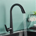 Kitchen Faucet Single Handle Pull Out Mixer Hot and Cold Water Taps Deck Mounted 360 Rotation Mixer Tap(Gray)