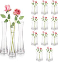 Hewory Glass Bud Vases for Centerpieces Set of 36, Handmade Modern Clear Small Skinny Decorative Single Flower Vase, Minimalist Slim Floral Vase for Home Wedding Party Events Table Decor, 7.87'