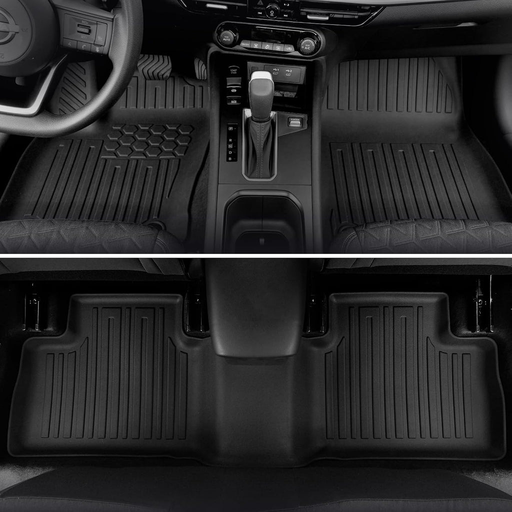 Floor Mats for Nissan Kicks 2025-2026, All Weather Floor Mats Trunk Cargo Liner and Door Sill Guards Accessories, Full Coverage Set (Fit for FWD/AWD)