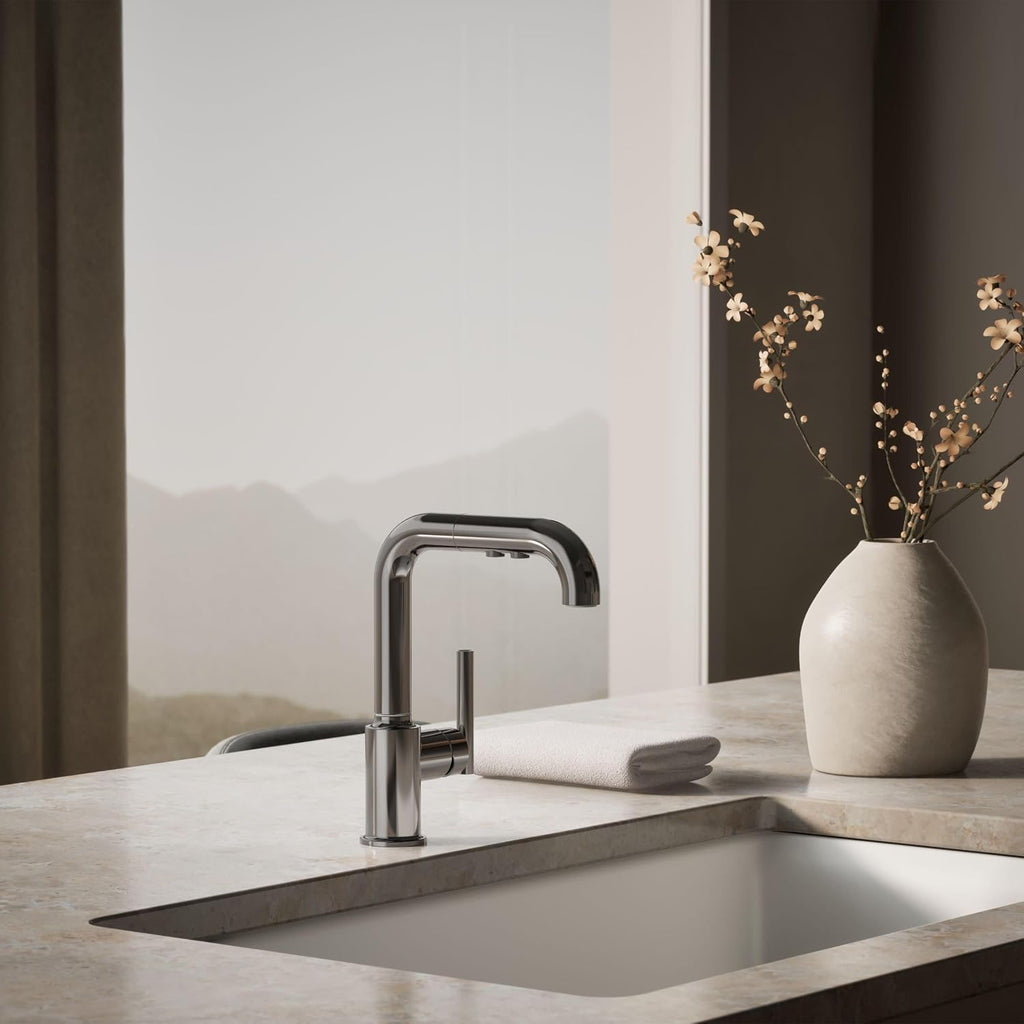 Purist Pull-Out Kitchen Sink Faucet With Three-Function Sprayhead