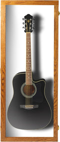 PENNZONI Acoustic Guitar Display Case - Acrylic Acoustic Guitar Case - Guitar Display Case Wall Mount, Guitar Wall Case Made from Hardwood Frame & Clear Acrylic | Natrual Oak
