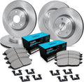 R1 Concepts Front and Rear Brake Kit Fits 2013-2015 Volkswagen Beetle; 2013-2018 Volkswagen Jetta| Ceramic Pads, Blank Rotors| Hardware| 12.3' Front & 10.0' Rear