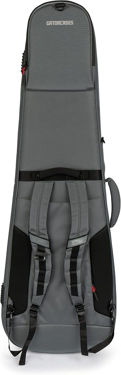 Gator Cases ICON Series Premium Weather Resistant Gig Bag for Bass Guitars with TSA Luggage Lock-Friendly Zipper Pulls; Grey(G-ICONBASS-GRY)