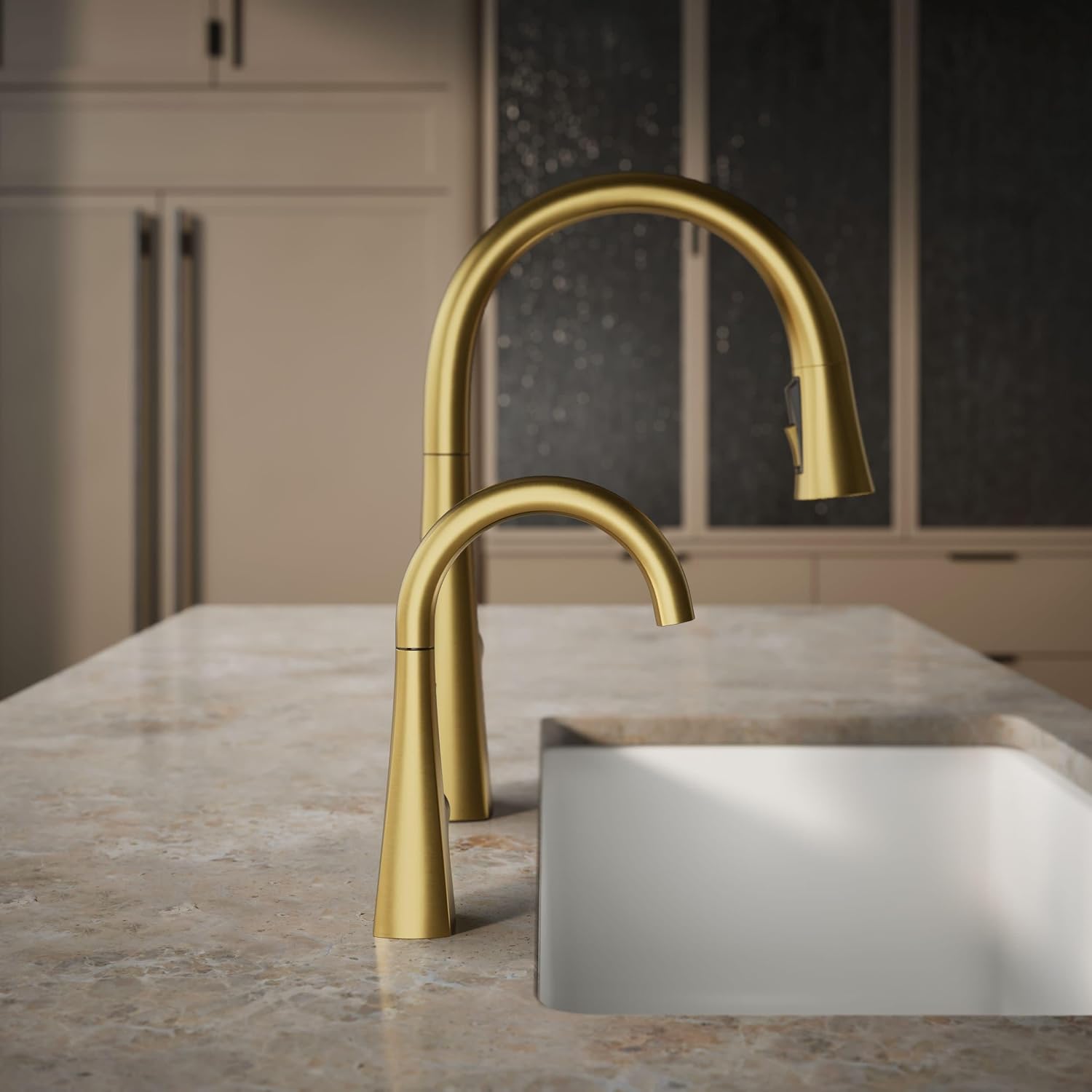 Kohler K-24134-2MB Graze Beverage Faucet, Vibrant Brushed Moderne Brass