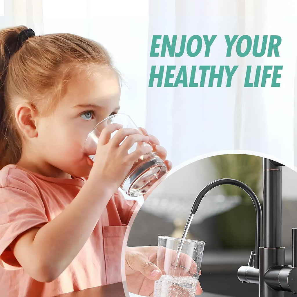 Fapully 3 in 1 Kitchen Faucet with Water Filler and Pull Down Sprayer, Oil Rubbed Bronze Commercial Kitchen Sink Faucet with Drinking Water Faucet for 1 or 3 Hole