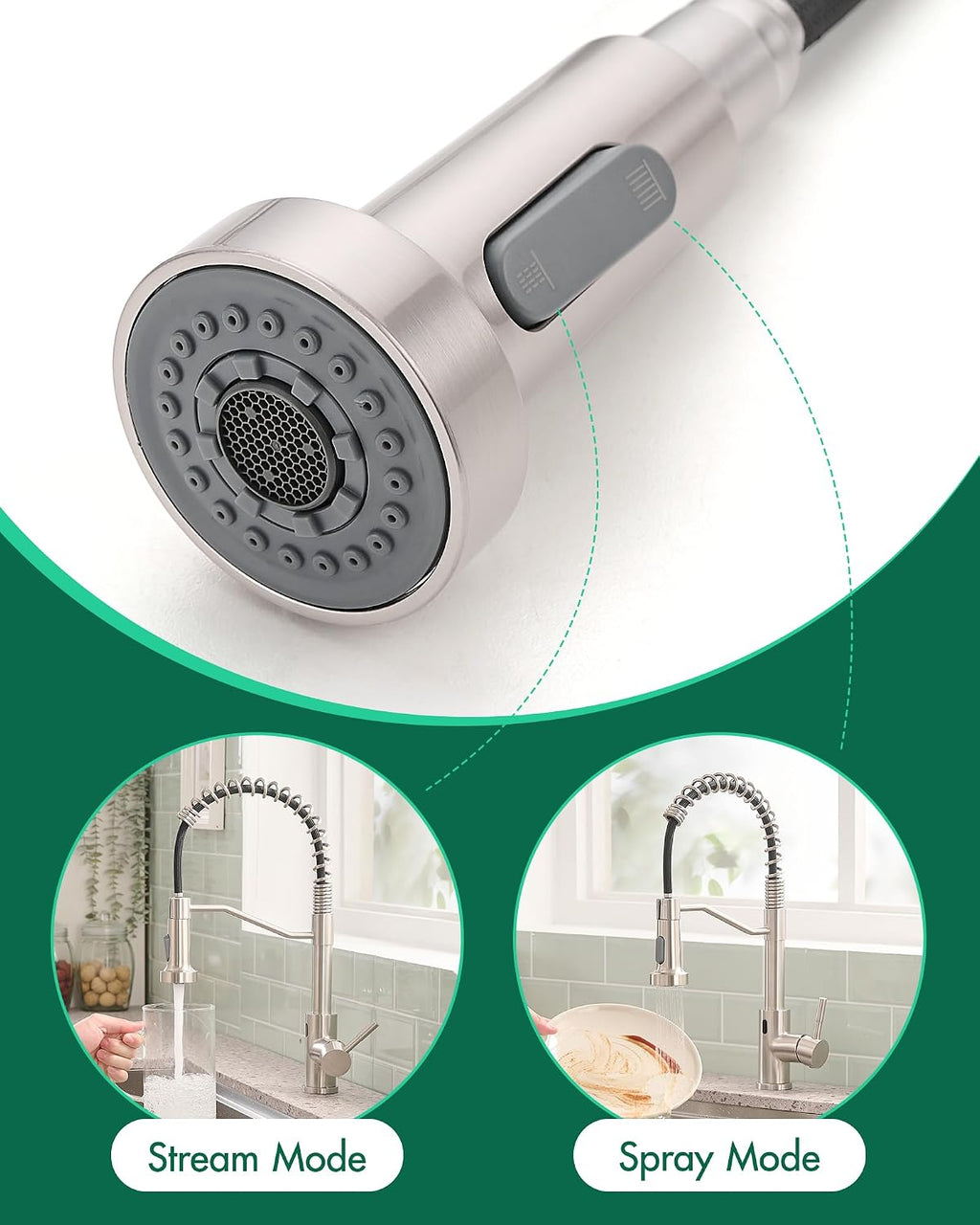 AIMADI Touchless Kitchen Faucet with Pull Down Sprayer,Brushed Nickel Motion Sensor Kitchen Sink Faucet,Smart Hands Free Stainless Steel Spring Faucets for Farmhouse RV Utility Sink,1 or 3 Hole