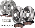 Detroit Axle - 8pc Brake Kit for 2011-2015 Honda Disc Brake Rotors Ceramic Brakes Pads with Hardware 2012 2013 2014 Replacement : 10.30' inch Front 10.24' inch Rear Rotor