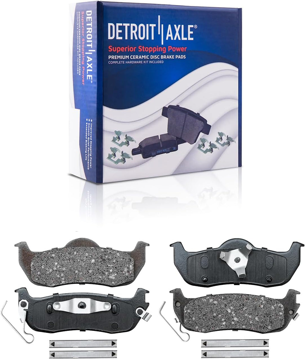 Detroit Axle - Brake Kit for Infiniti QX56 Nissan Pathfinder Armada Titan Drilled and Slotted Brake Rotors Ceramic Brakes Pads Front and Rear Replacement: 12.60' inch Front and 12.58' inch Rear Rotors