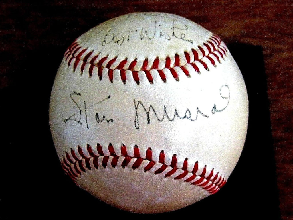 Stan Musial 3 X Mvp Wsc Hof Cardinals Signed Auto Vintage Giles Onl Baseball Jsa - MLB Game Used Baseballs