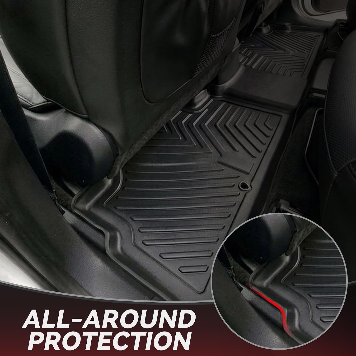 YITAMOTOR Floor Mats for 2020-2025 Kia Telluride 7/8 Passenger, All Weather TPE Rubber Mat, Custom Fit Kia Telluride Accessories Floor Liners Full Set, 1st & 2nd & 3rd Row & Backrest Mat & Cargo Liner