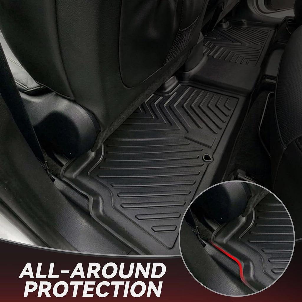 YITAMOTOR Floor Mats for Kia Telluride 2025-2020 7/8 Seater, All Weather TPE Rubber Mat, Custom Fit Kia Telluride Accessories Floor Liners Full Set, 1st & 2nd & 3rd Row & Backrest Mat & Cargo Liner
