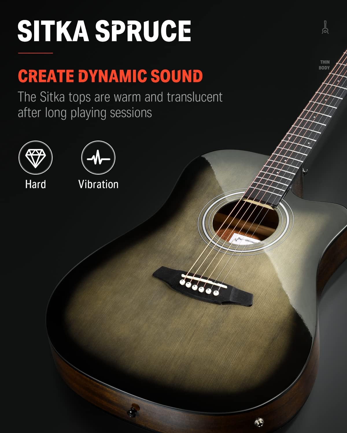 Donner Full Size Acoustic Electric Guitar-Guitar Wall Mount Hanger