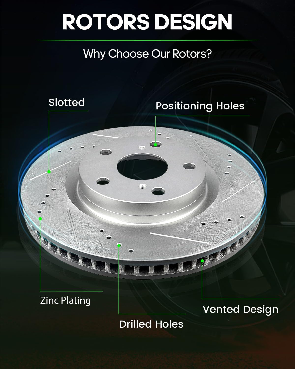 SCITOO Front 11.65' Brake Pads and Rotors Kits Replacement For Toyota For Camry 2018-2019,For C-HR 2020-2022,For RAV4 2019-2021,FFor Venza 2021-2022